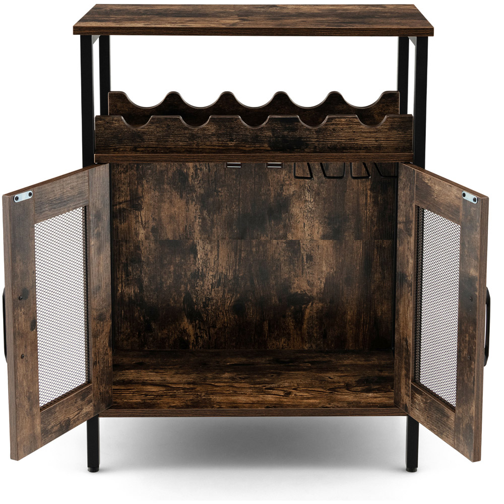 Costway 2 Door Single Shelf Rustic Brown Industrial Storage Cabinet Image 2