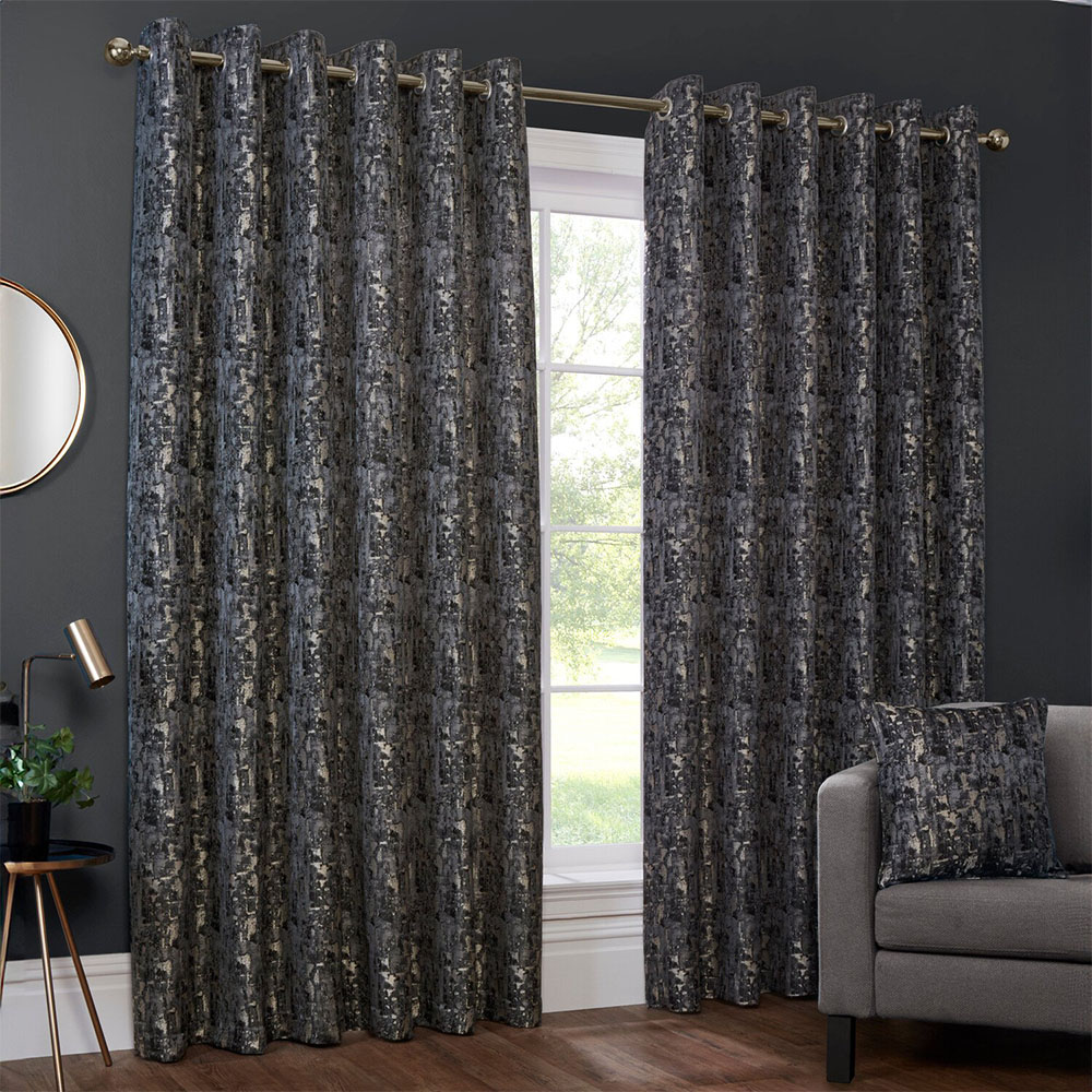 Aster Blackout Eyelet CurtainCharcoal168cm229cm Image 2