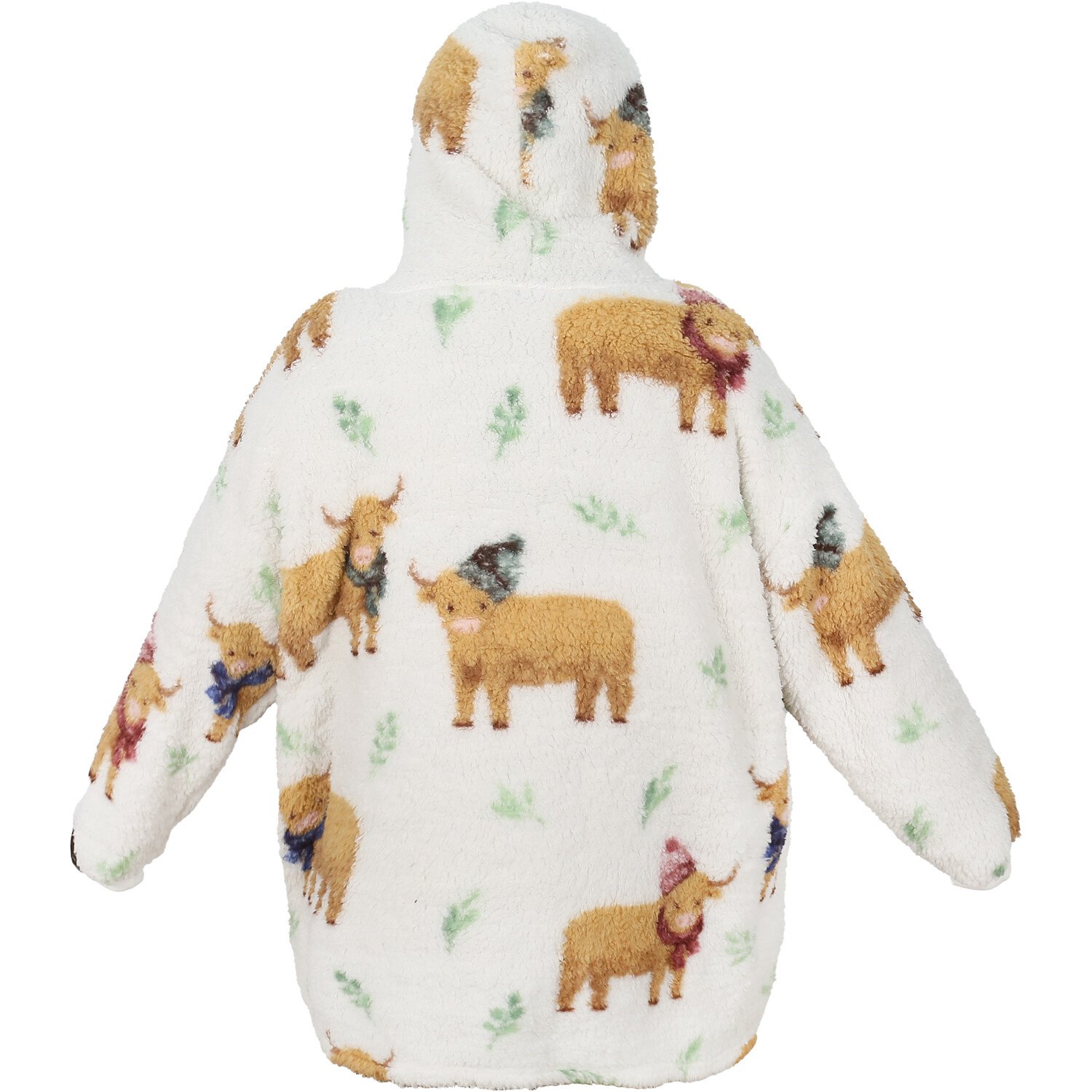 Highland Cow Sherpa Hoodie White Image 2