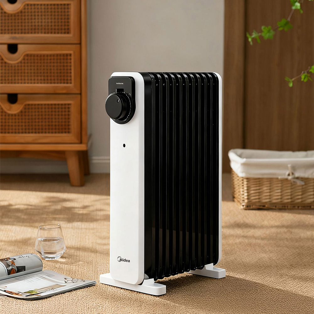 Midea White and Black Oil Radiator Heater 2200W Image 2