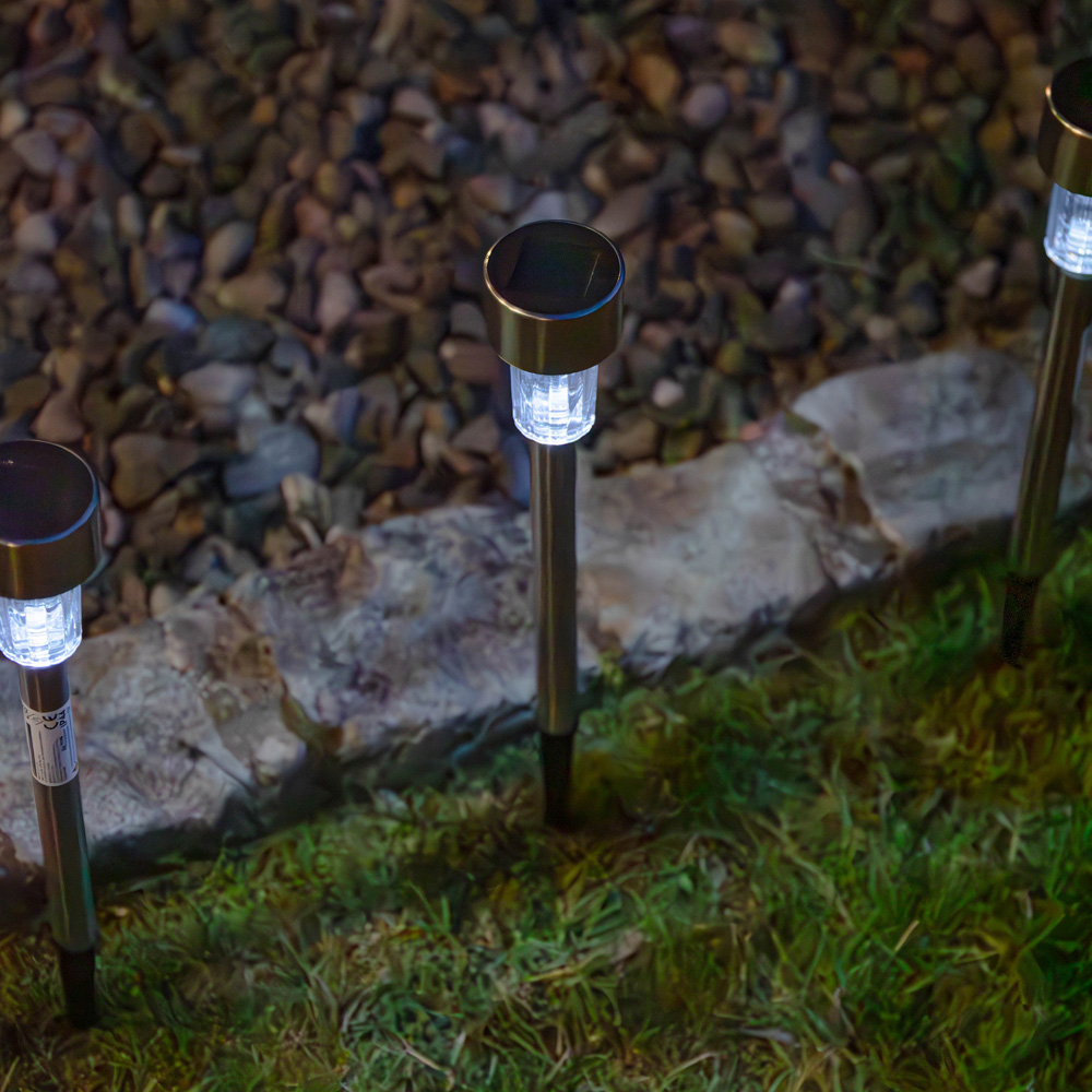 Samuel Alexander Stainless Steel Solar LED Path Light Set of 5 Image 3