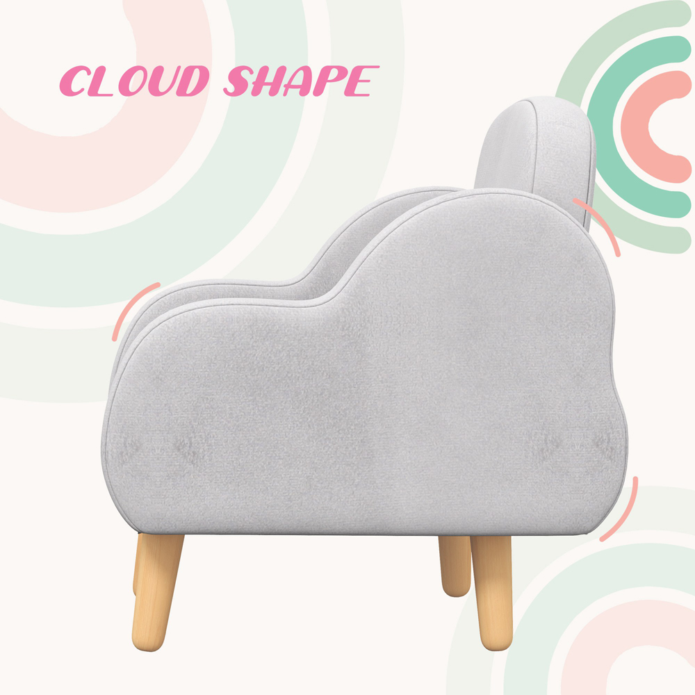 Tommy Toys Grey Cloud Shaped Kids Armchair Image 5