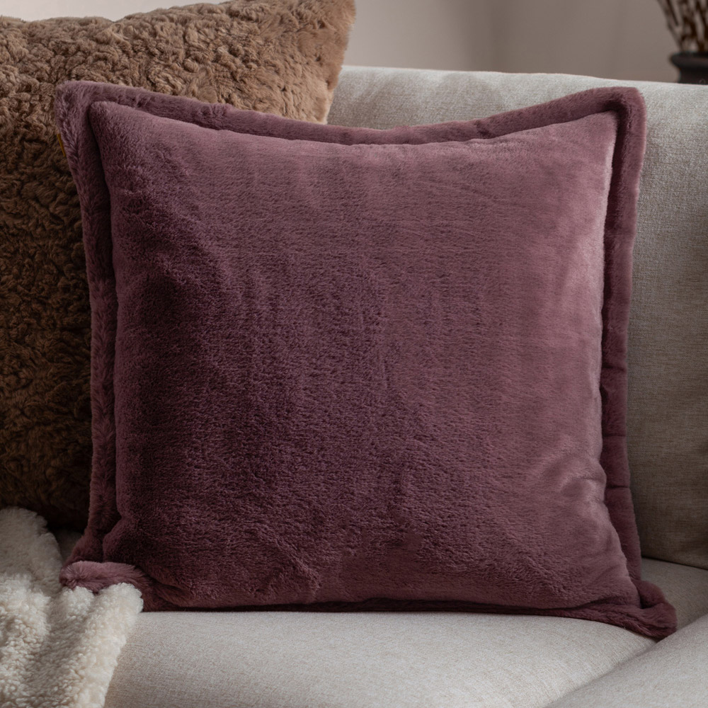 Furn Kallu Mulberry Faux Fur Cushion 45 x 45cm Image 2