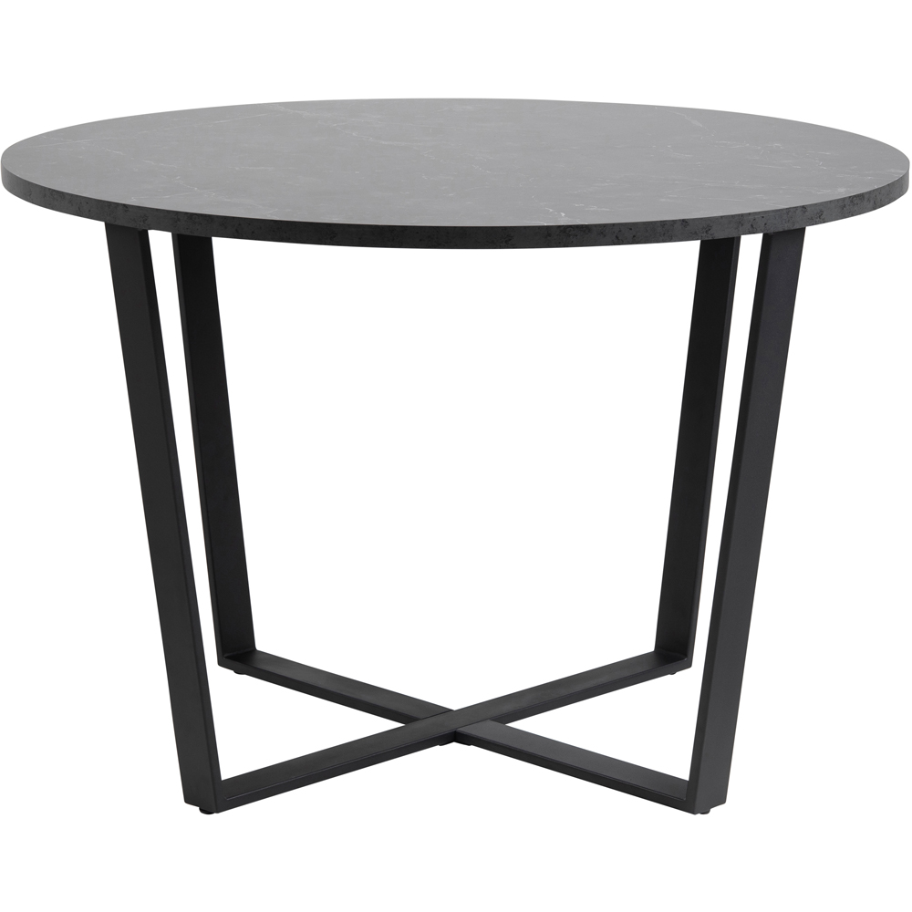 Florence Amble 4 Seater Black Marble Melamine Top Round Dining Table Image 2