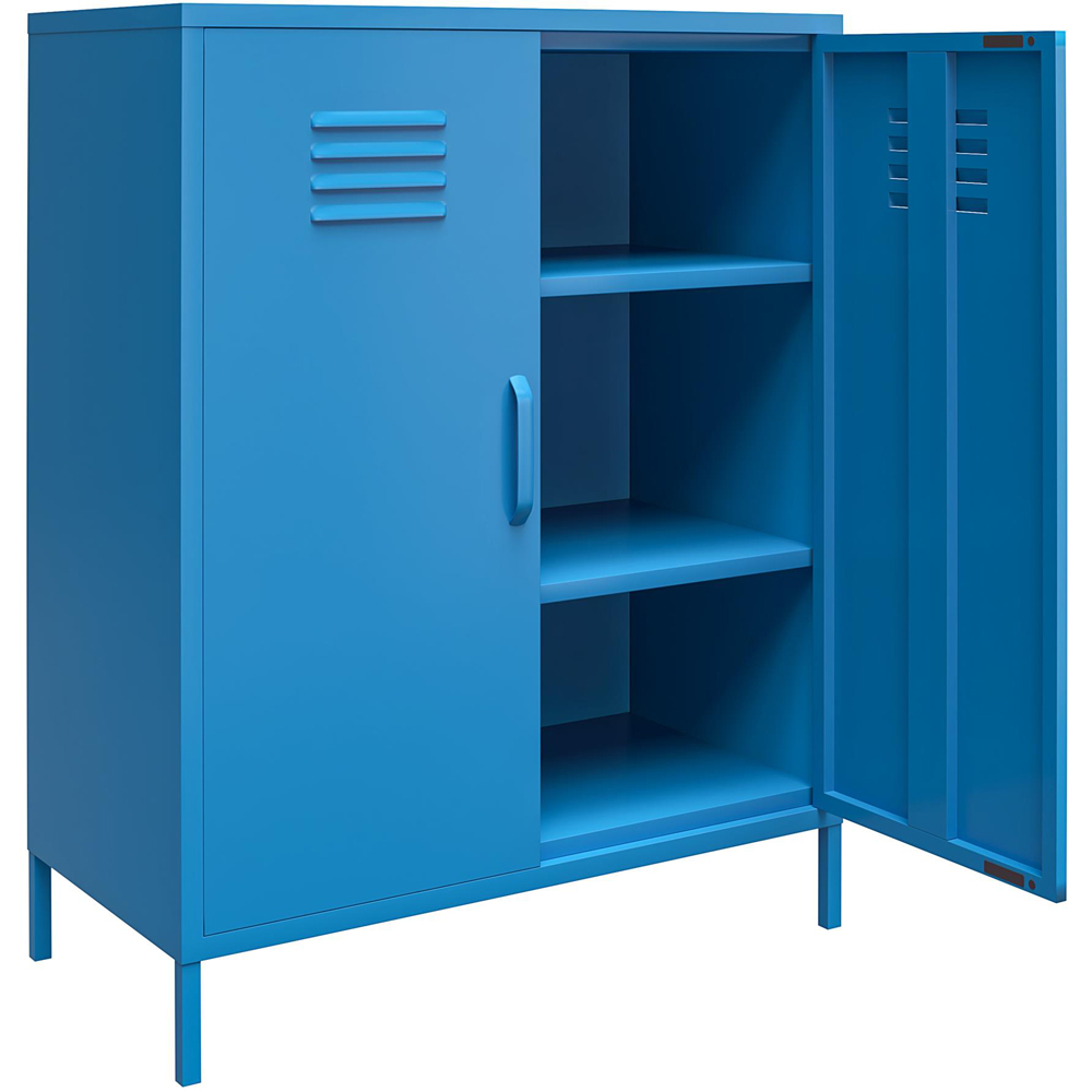 Novogratz Cache 2 Door Blue Metal Locker Storage Cabinet Image 4
