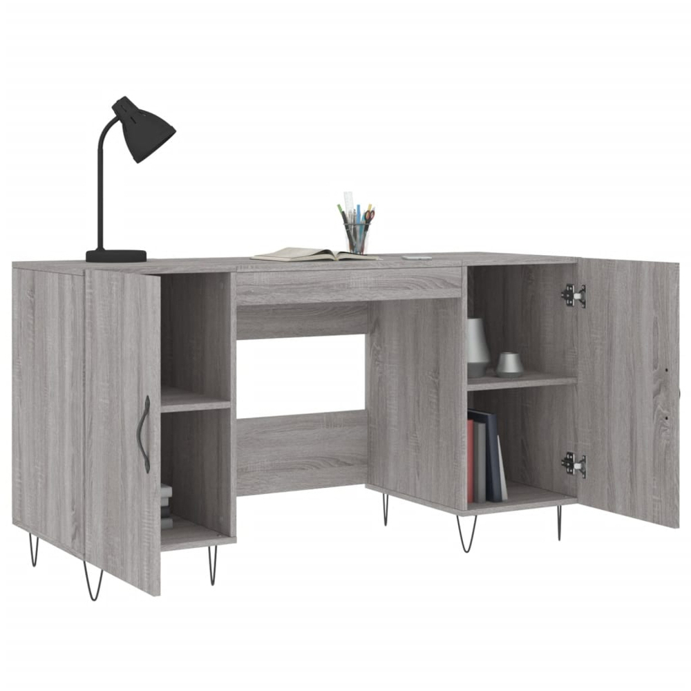 vidaXL 2 Door Computer Desk Grey Sonoma Image 4