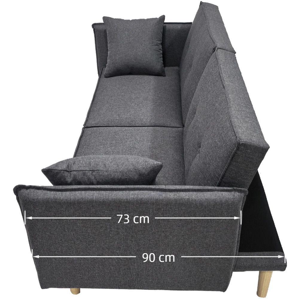Indoor Living Finnley 2 Seater Grey Sofa Bed Image 6