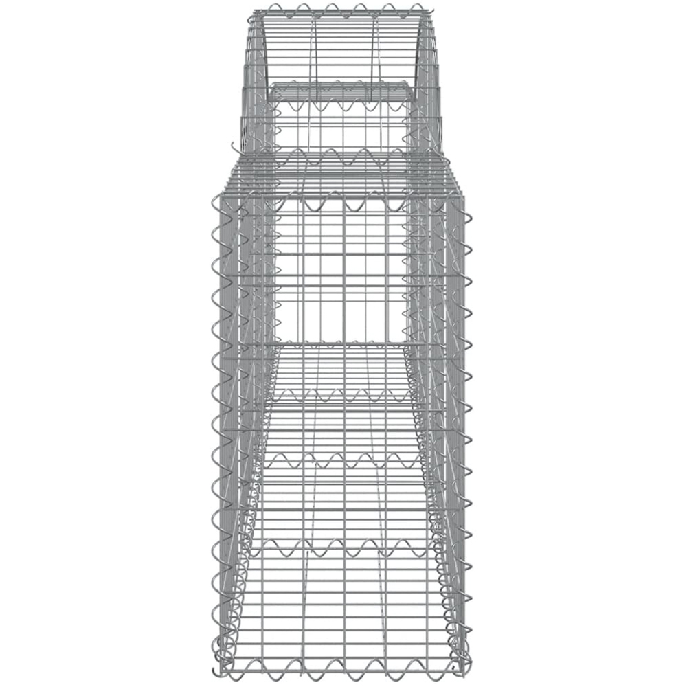 vidaXL Silver Galvanised Iron Arched Gabion Basket 200 x 30 x 60/80cm 11 Pack Image 3