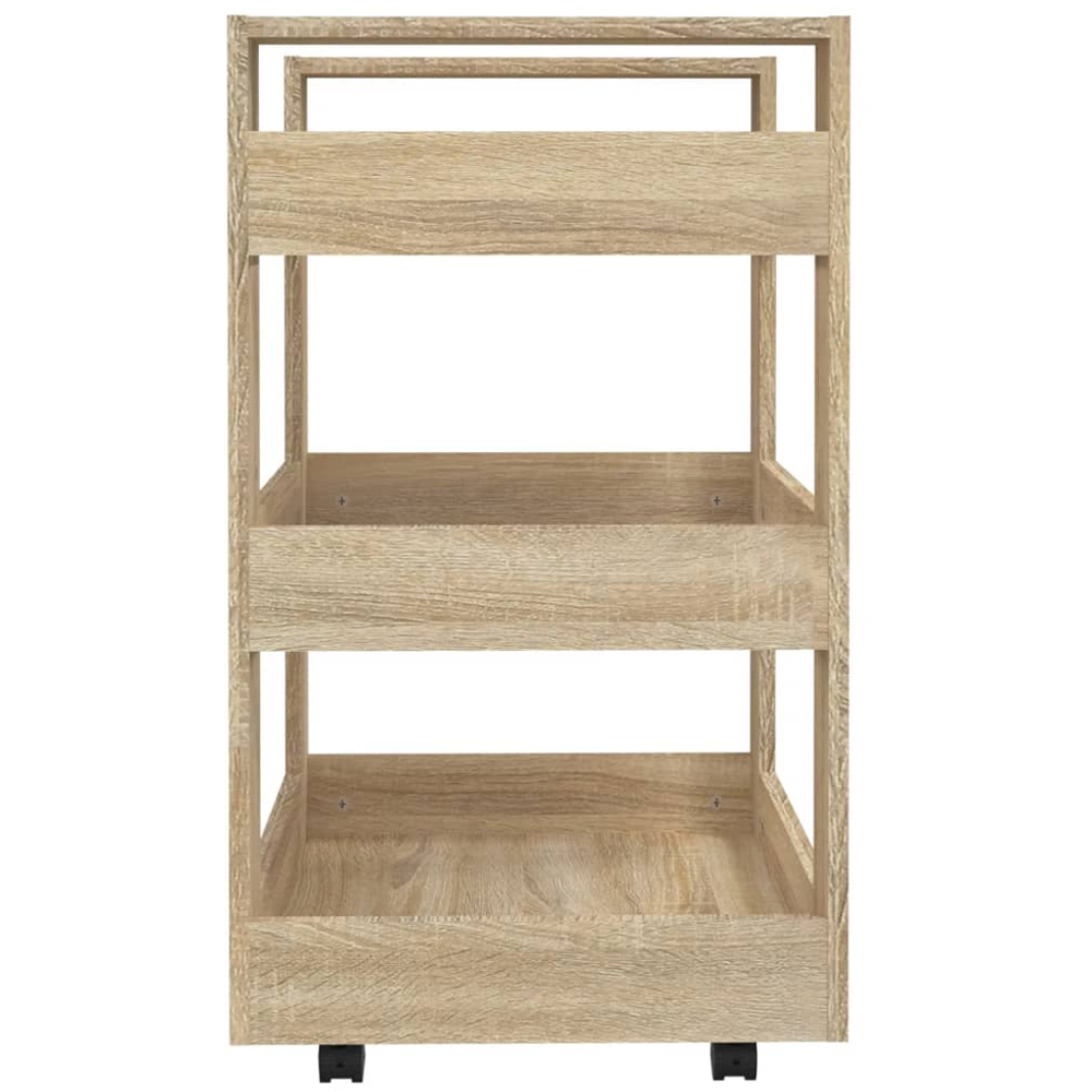 vidaXL 3 Shelf Sonoma Oak Kitchen Trolley Image 5