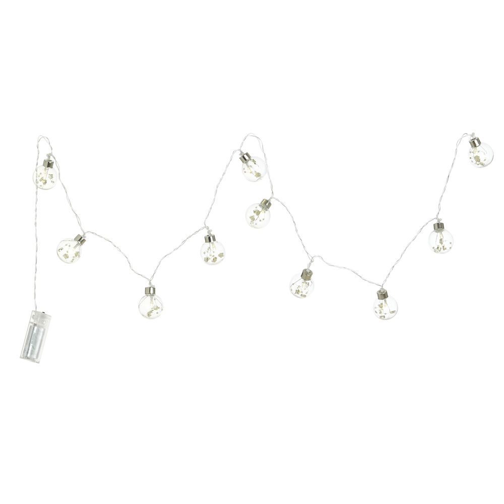 Wilko 10 Battery-Operated Midnight Magic Star and Pearl Christmas Lights on Wire Image 3