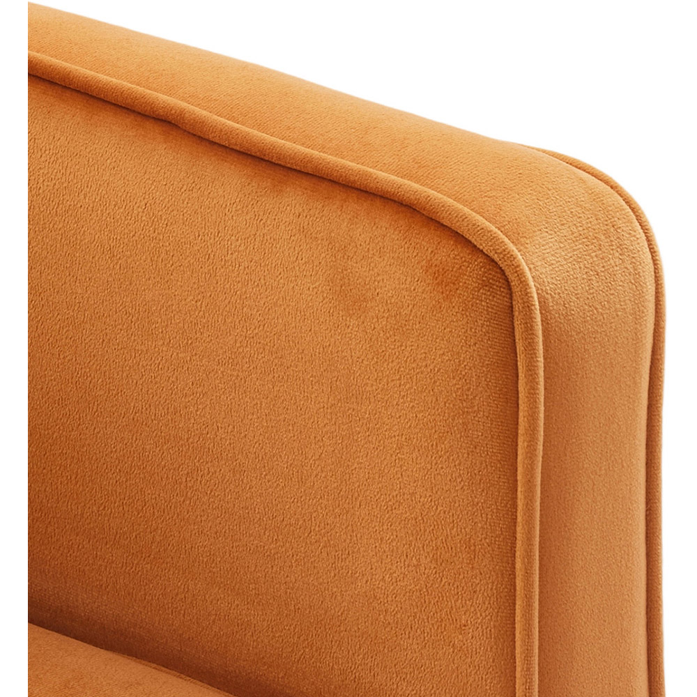Living and Home Orange Linen Sofa Chair Image 5