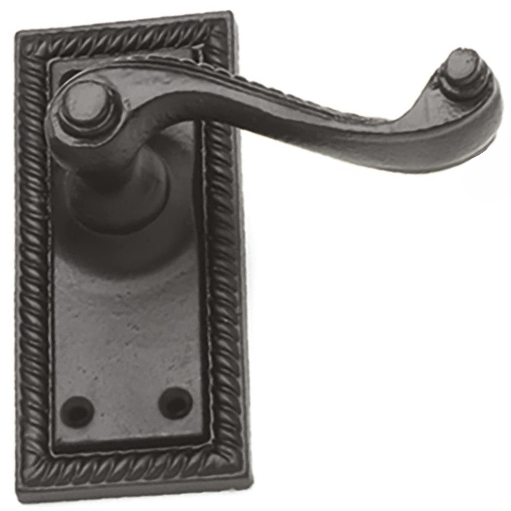 Golden Grace Matt Black Georgian Lever Latch Door Handle Set 107 x 48mm Image