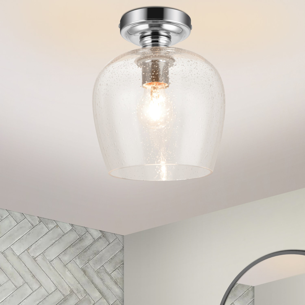 Cosylyte Buxton Chrome Bubble Glass Ceiling Light Image 2