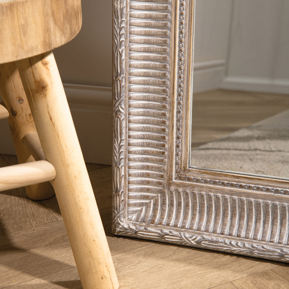Iyla Carved Washed Wooden Mirror Image 13