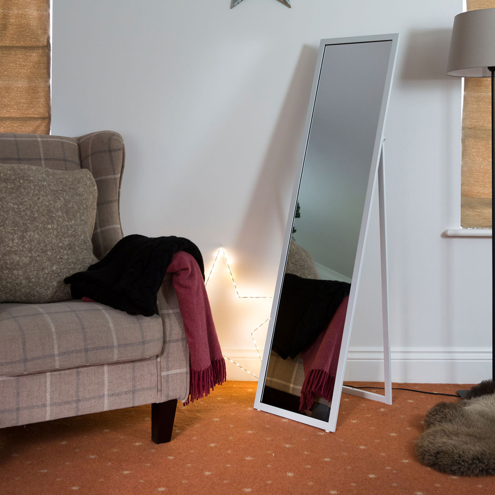 Harbour Housewares White Round Full Length Mirror 137 x 35.5cm Image 5