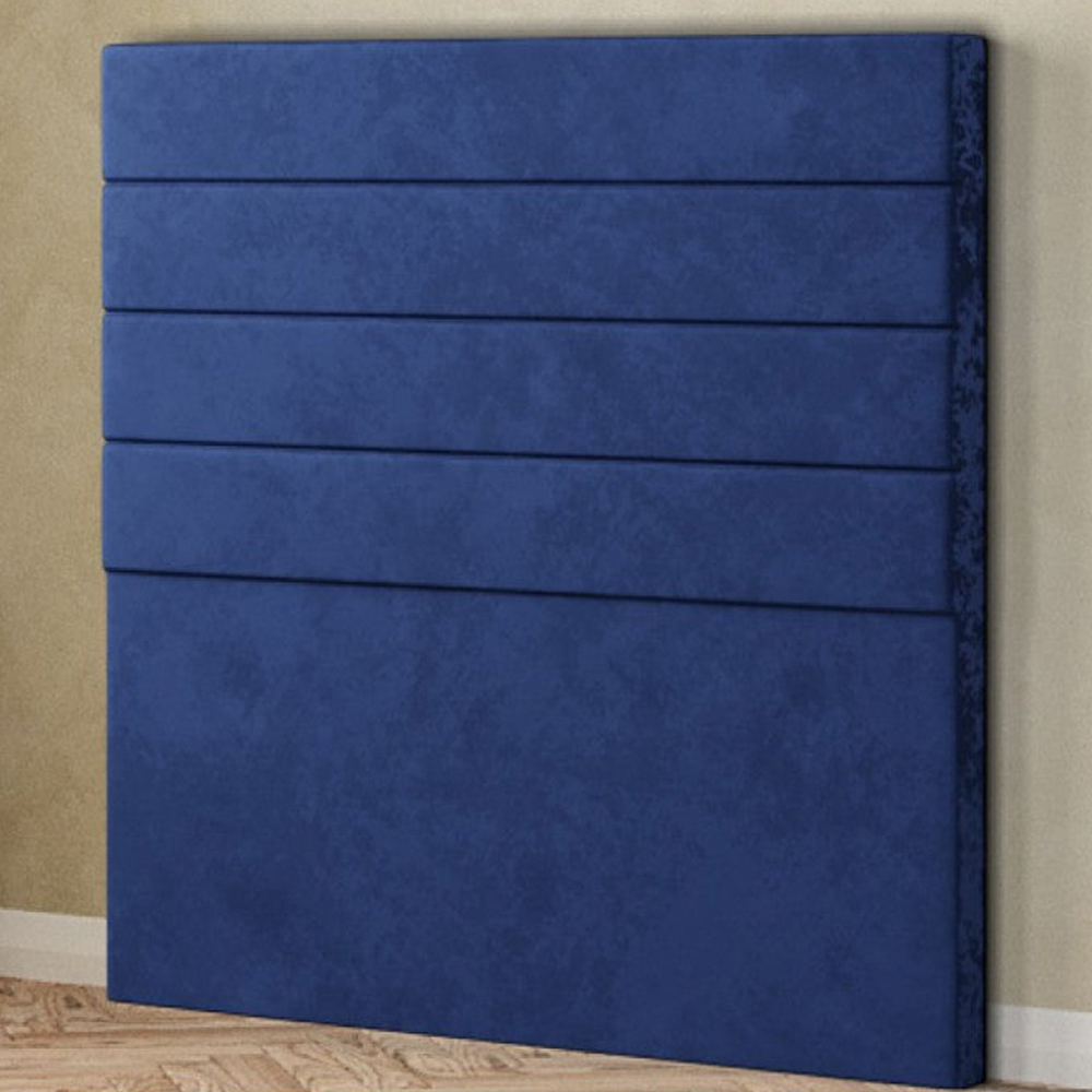 Eleganza George Single Navy Plush Floor Standing Headboard Image 1