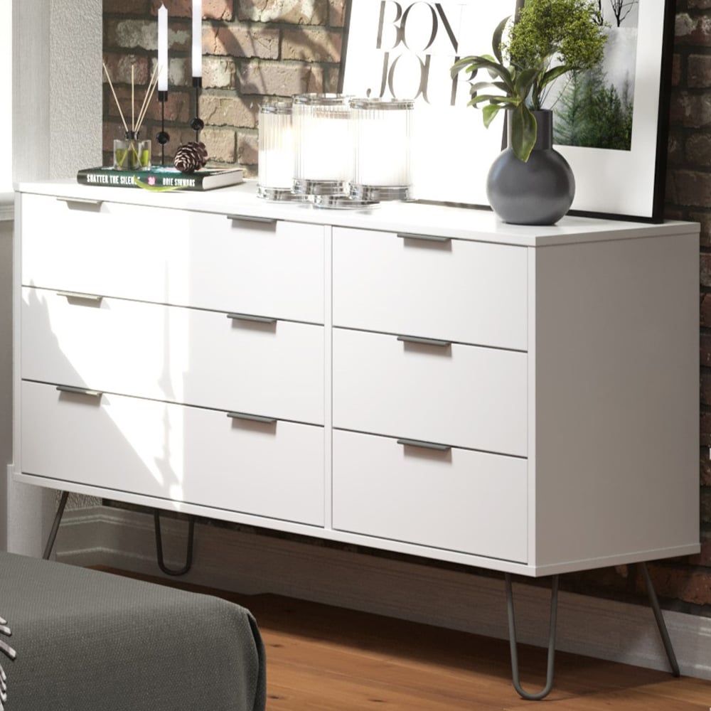 Core Products Augusta 6 Drawer White Chest of Drawers Image 1