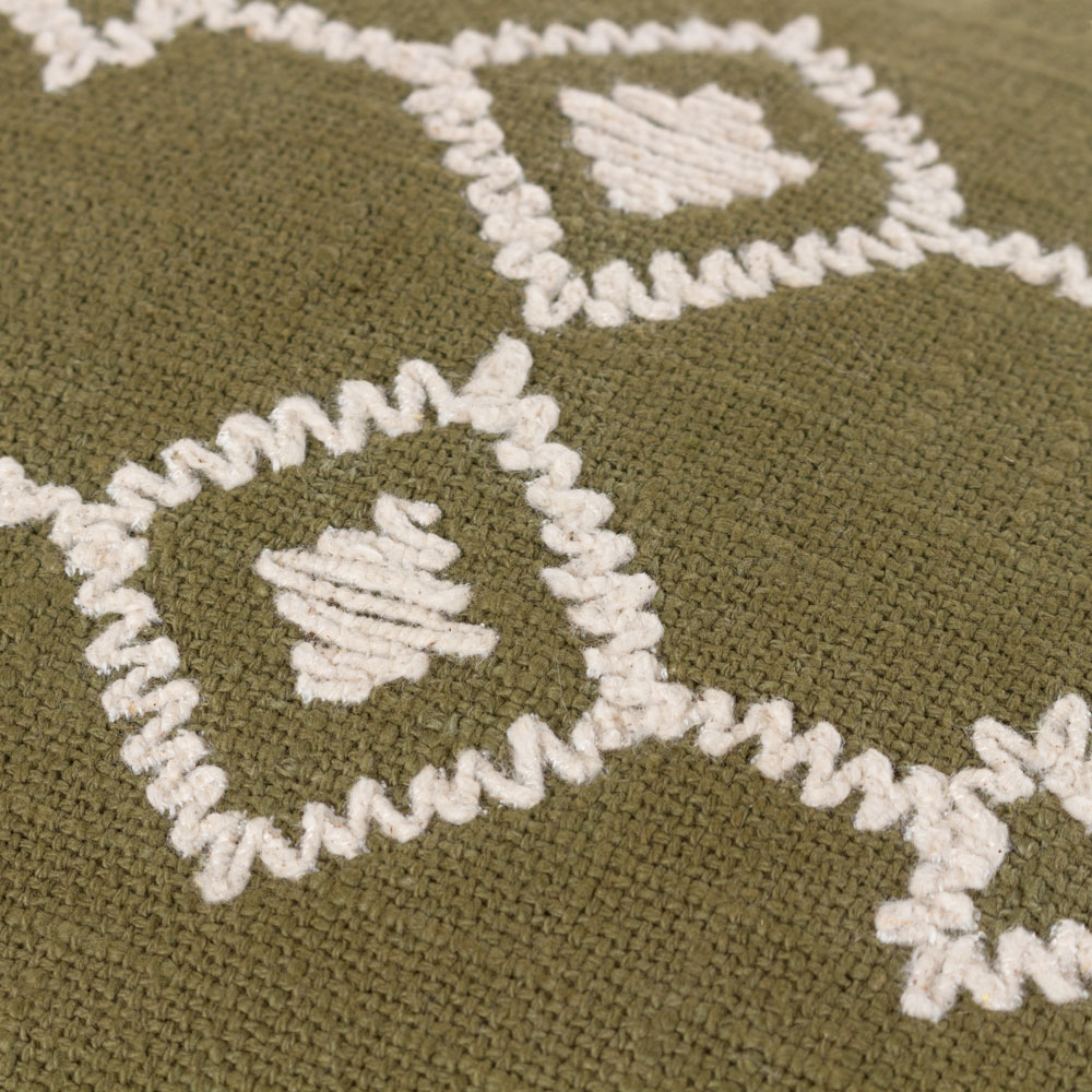 Yard Folis Khaki Embroidered Cushion Image 4