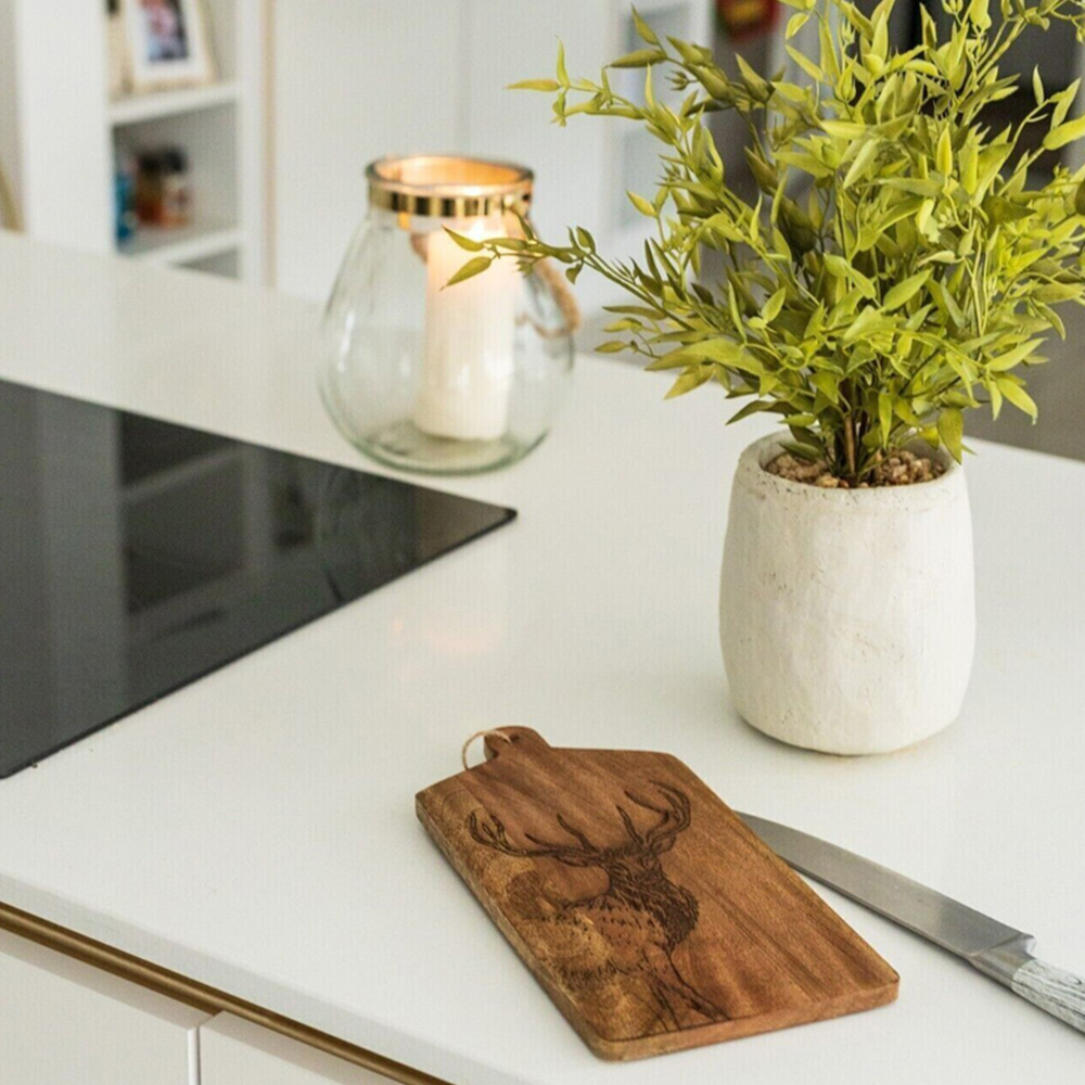 Marco Paul Rustic Brown Wooden Stag Chopping Board Image 3