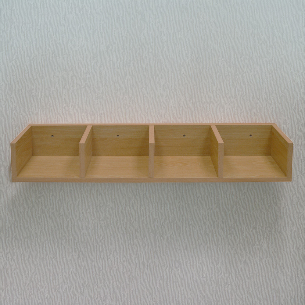 Watsons Virgo Beech CD and DVD Video Media Wall Storage Shelf Image 1