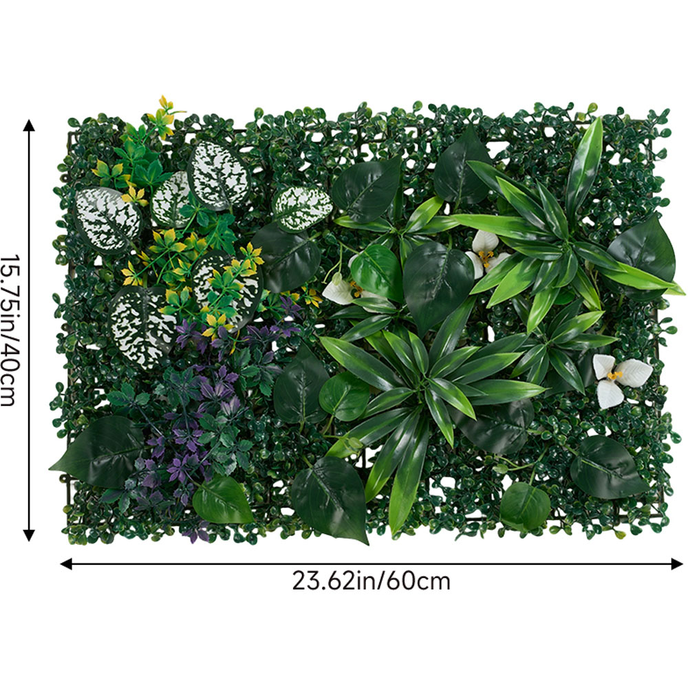 Living and Home Green Assorted Artificial Foliage Wall Panel 40 x 60cm Image 7