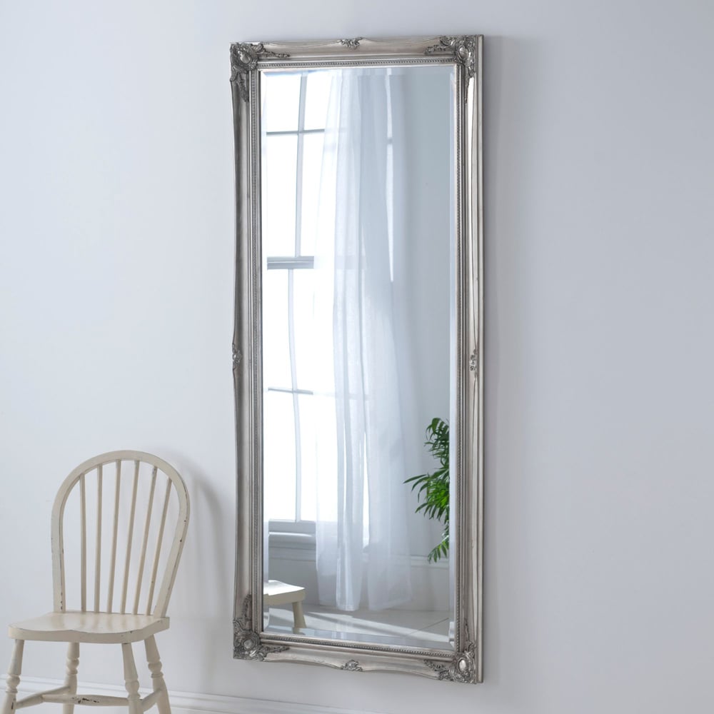 Yearn Silver French Style Carved Full Length Bevelled Mirror 166 x 75cm Image 2