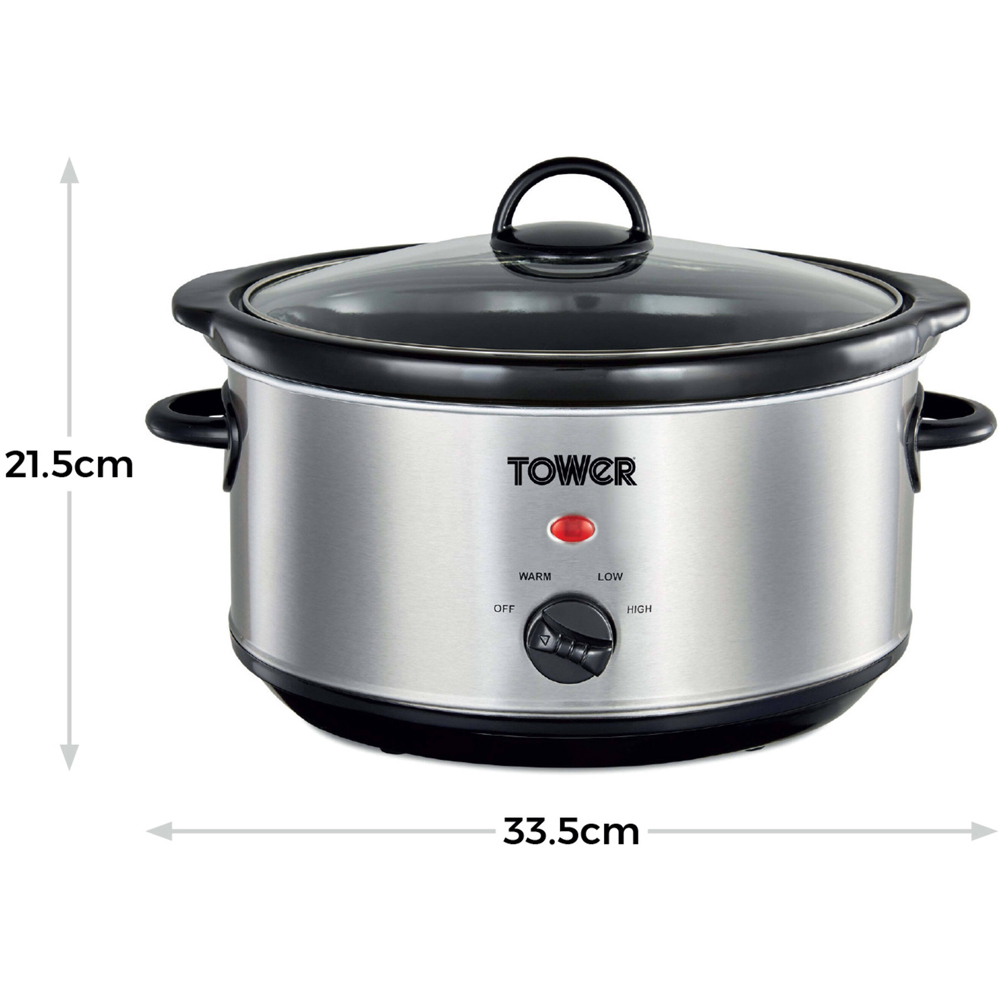 Tower T16039Y Silver Stainless Steel Slow Cooker 3.5L Image 8