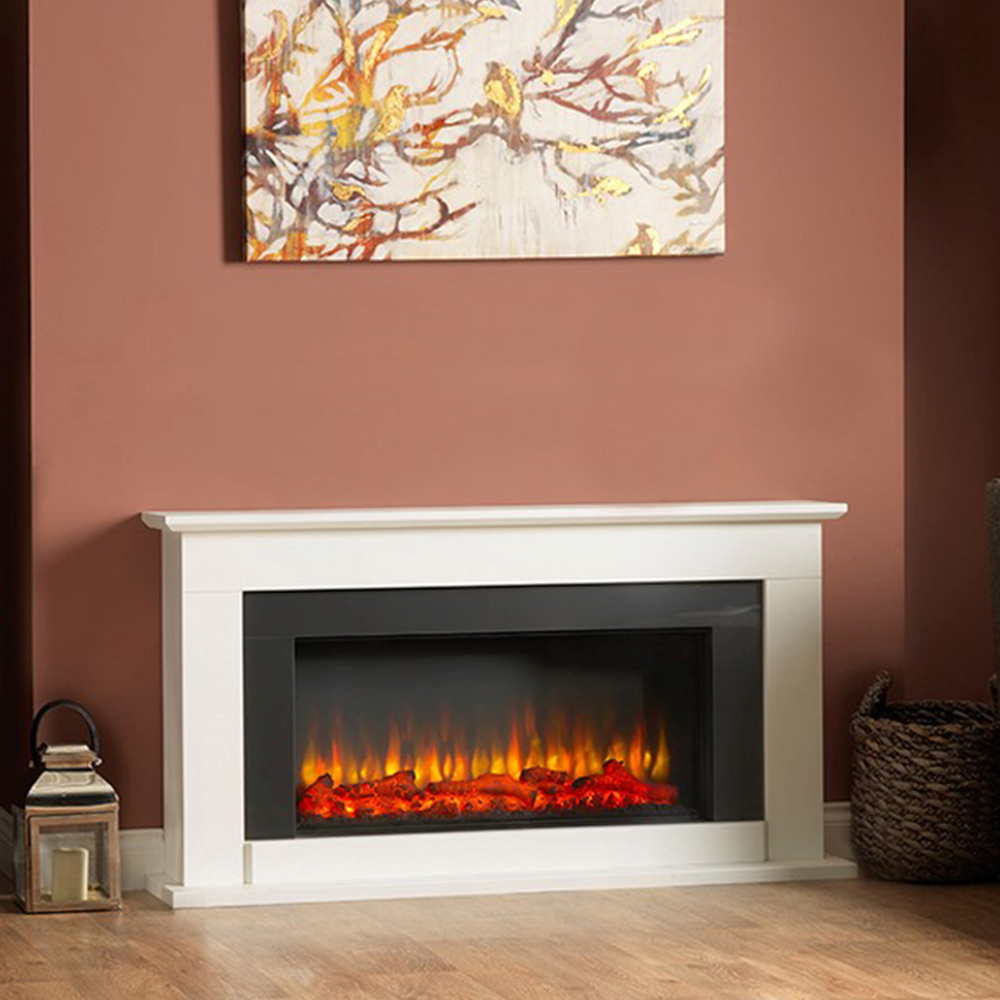 Suncrest Georgia White and High Gloss Grey Textured Electric Suite Image 2