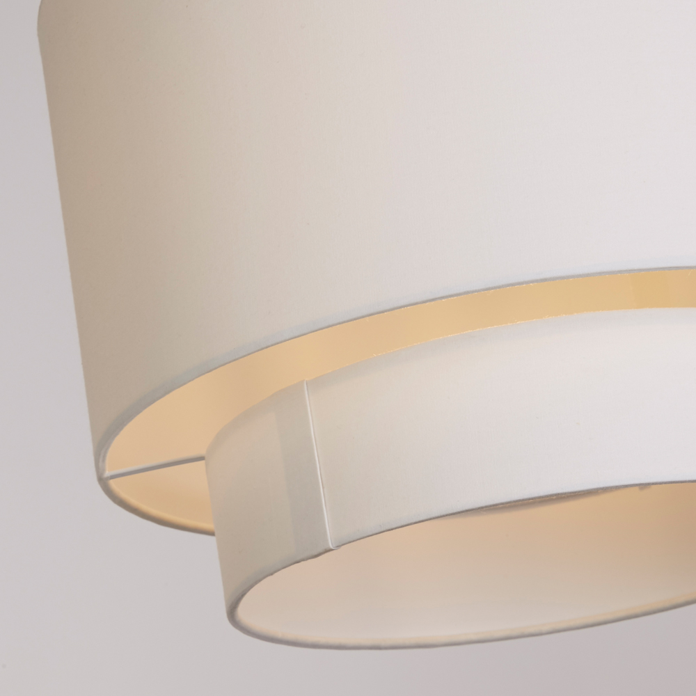 Lighting Collection Alina 2 Tier Crisp White Cotton Ceiling Shade Image 4
