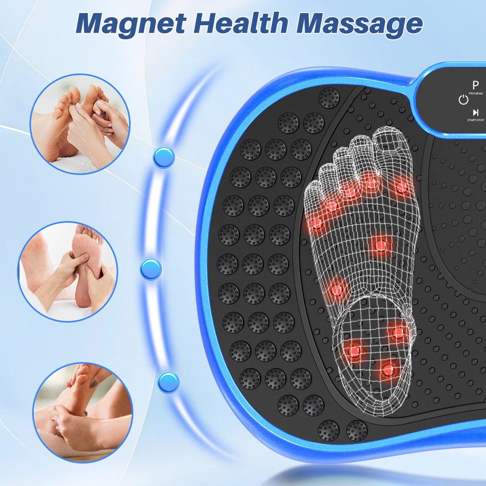 Rattrix Blue Vibration Plate Exercise Machine with Bluetooth Speaker and LED Display Image 6