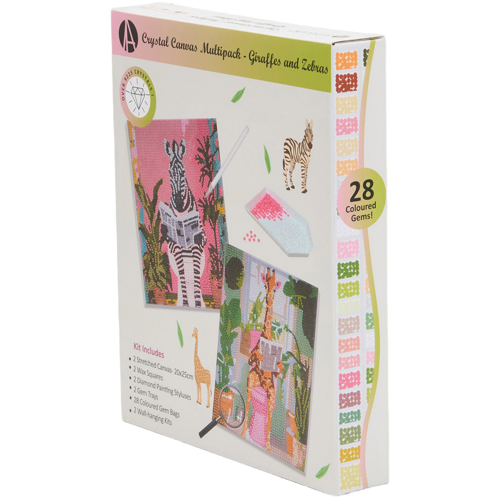 Pack of 2 Crystal Canvas Giraffes and Zebras Image 3