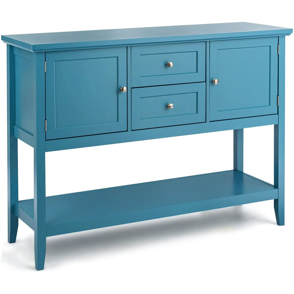 Costway 2 Drawer 2 Blue Wood Sideboard Wilko