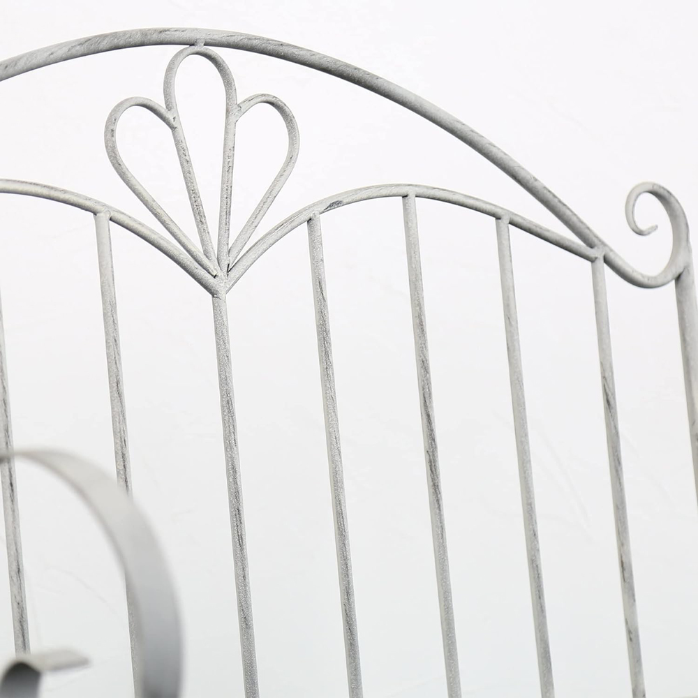 Glamhaus Trentino Antique Grey Garden Bench Image 6