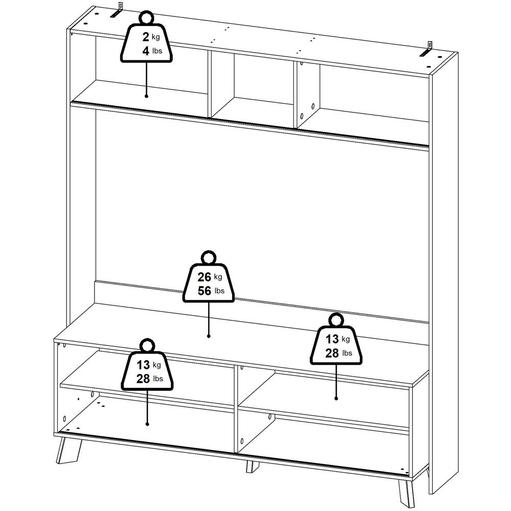 Furniture To Go Ikast 2 Door White and Brown TV Unit Image 7