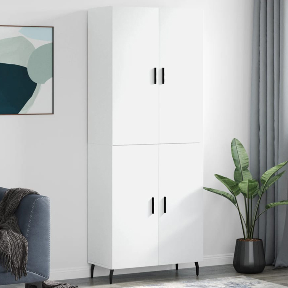 vidaXL 4 Door White Highboard Image 1