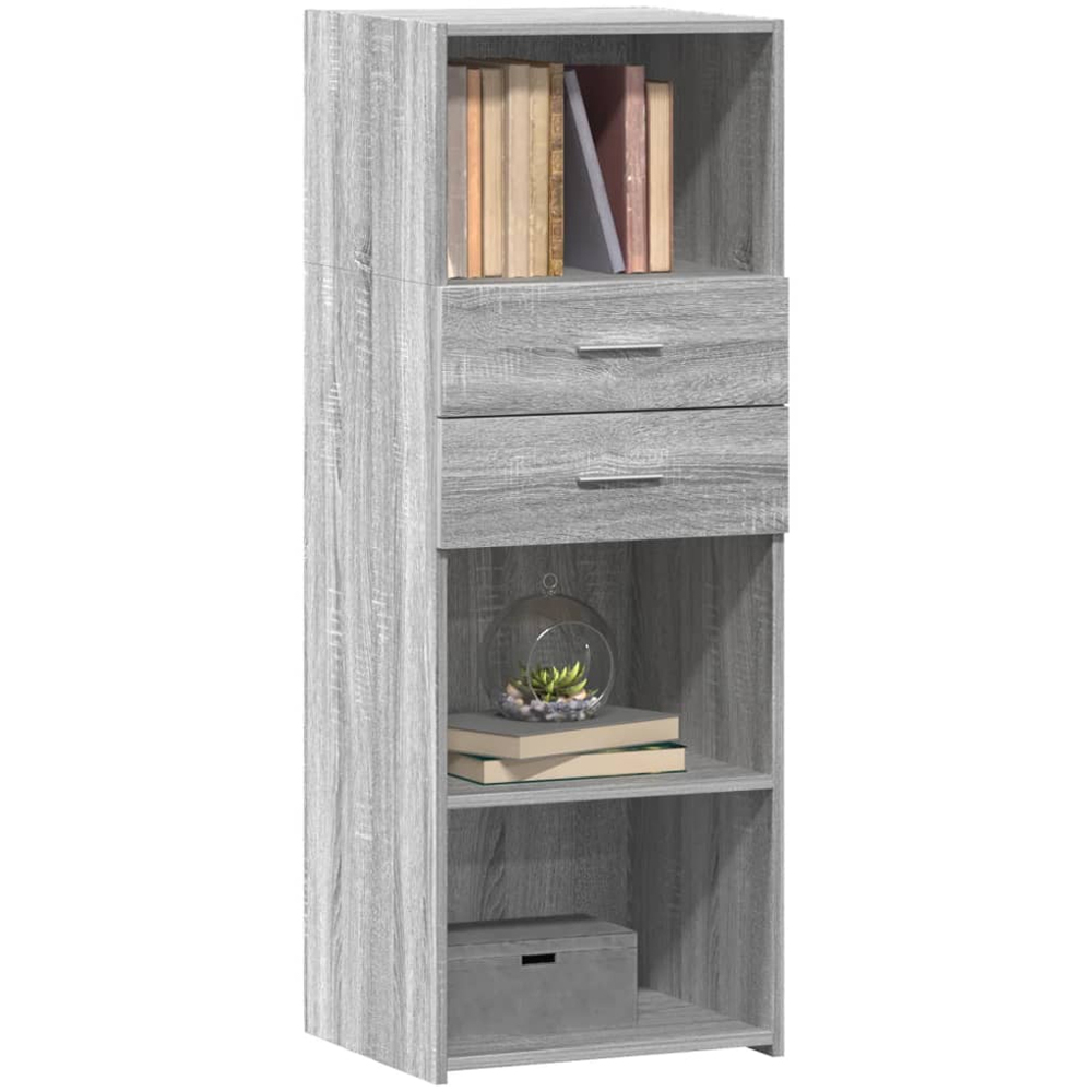 vidaXL 2 Drawer 3 Shelf Grey Sonoma Highboard Image 3