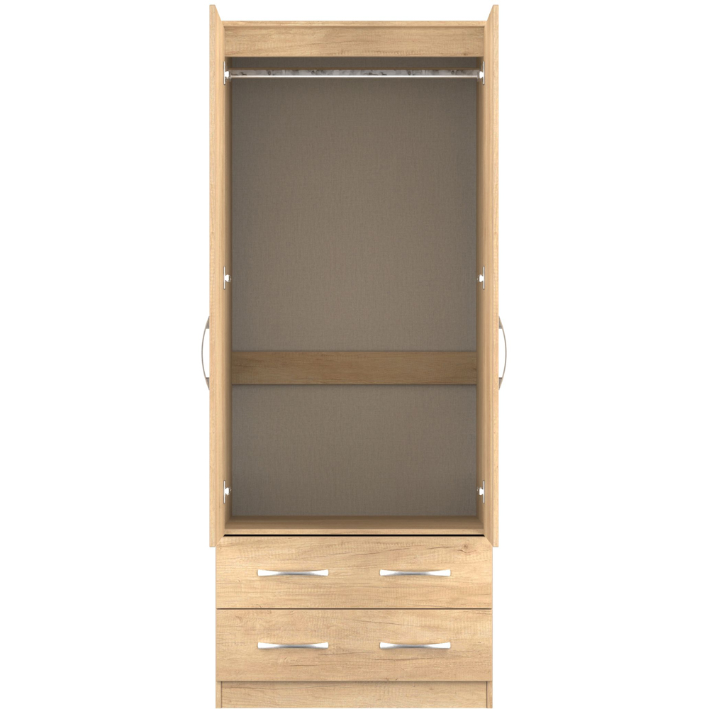 Crowndale Avon 2 Door 2 Drawer Nebraska Oak Wardrobe Ready Assembled Image 7