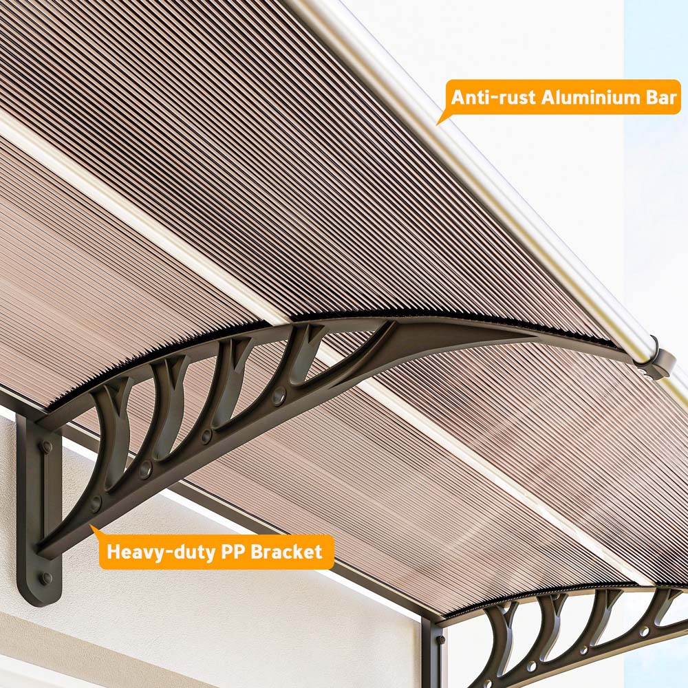Outsunny Brown Window and Door Canopy Awning 3.03 x 0.96m Image 7