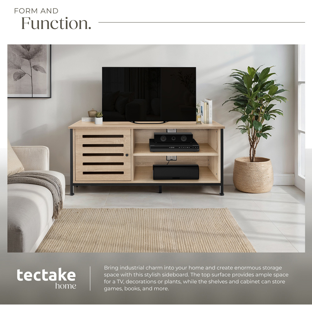 Tectake Galway Single Door 2 Shelf Sonoma Oak TV Stand Image 5
