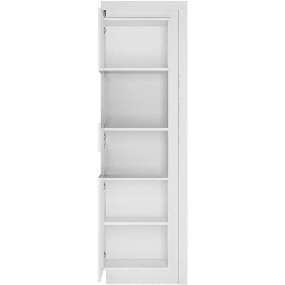 Furniture To Go Lyon White High Gloss LHD Tall Narrow Display Cabinet Image 3