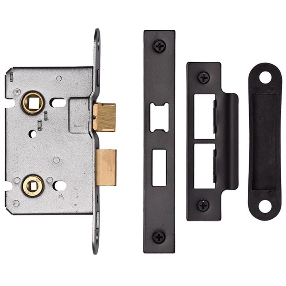 Golden Grace Polished Black Nickel Victorian Scroll Bathroom Door Handle Set 150 x 42mm Image 3