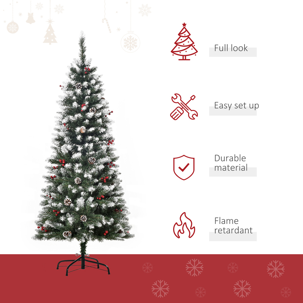 Everglow Snow Dipped Green Artificial Christmas Tree with Foldable Feet 5ft Image 4