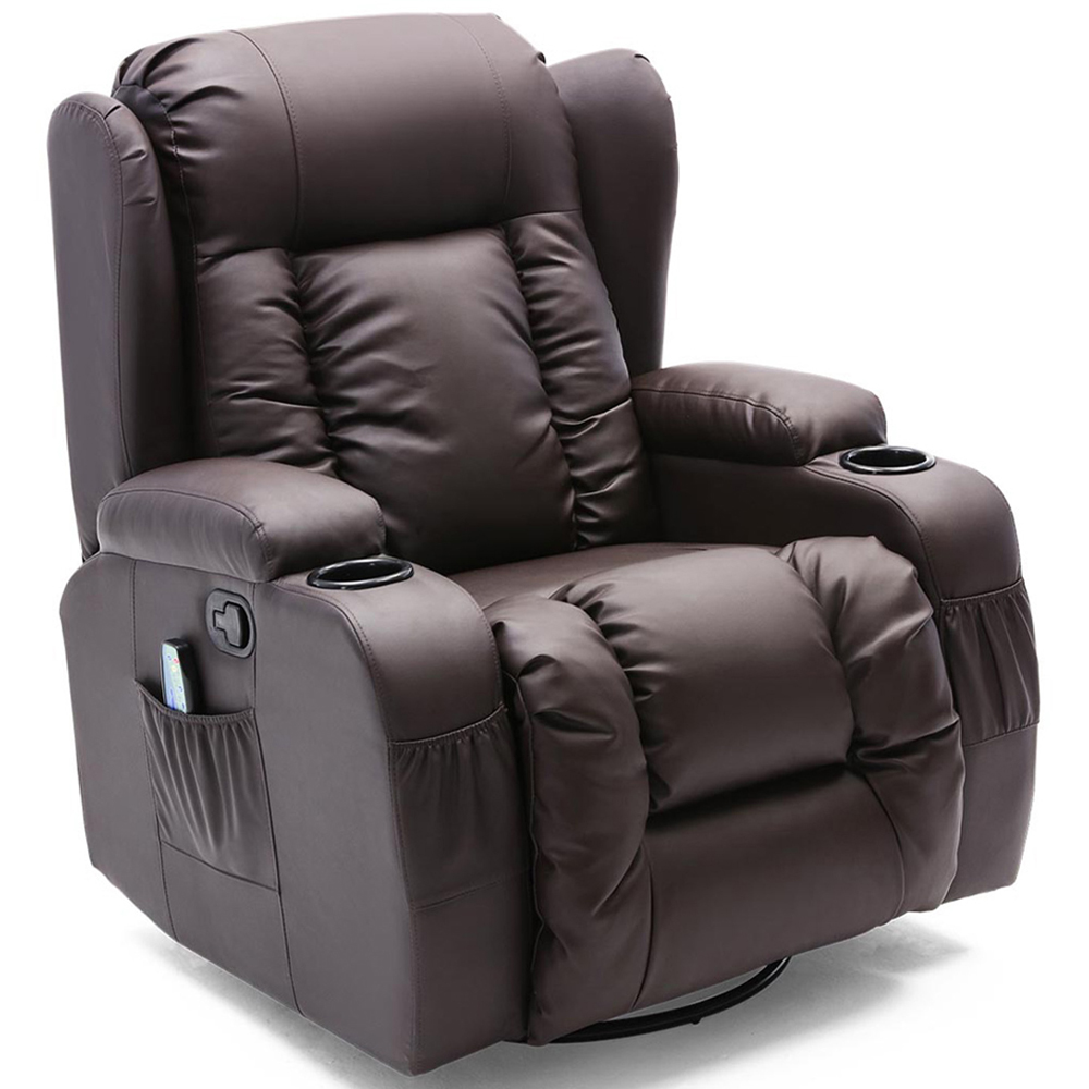 Furniture Online Caesar Brown Bonded Leather Recliner Chair Image 2