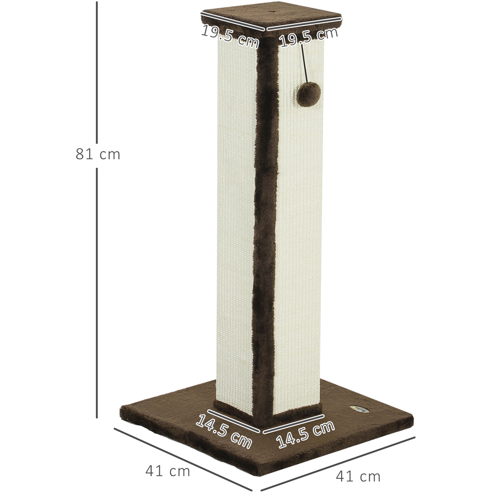 PawHut 81cm Brown Cat Scratching Post Image 9