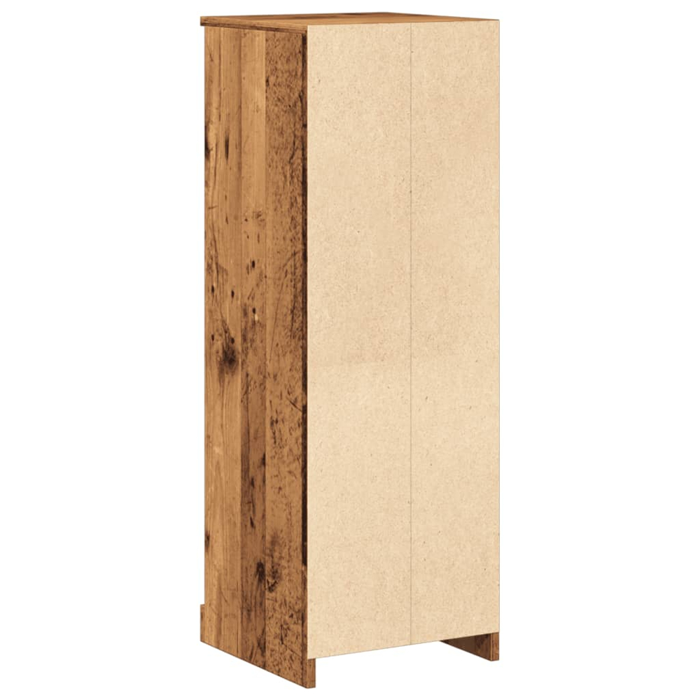 vidaXL Single Door 2 Shelf Old Wood Highboard Image 7