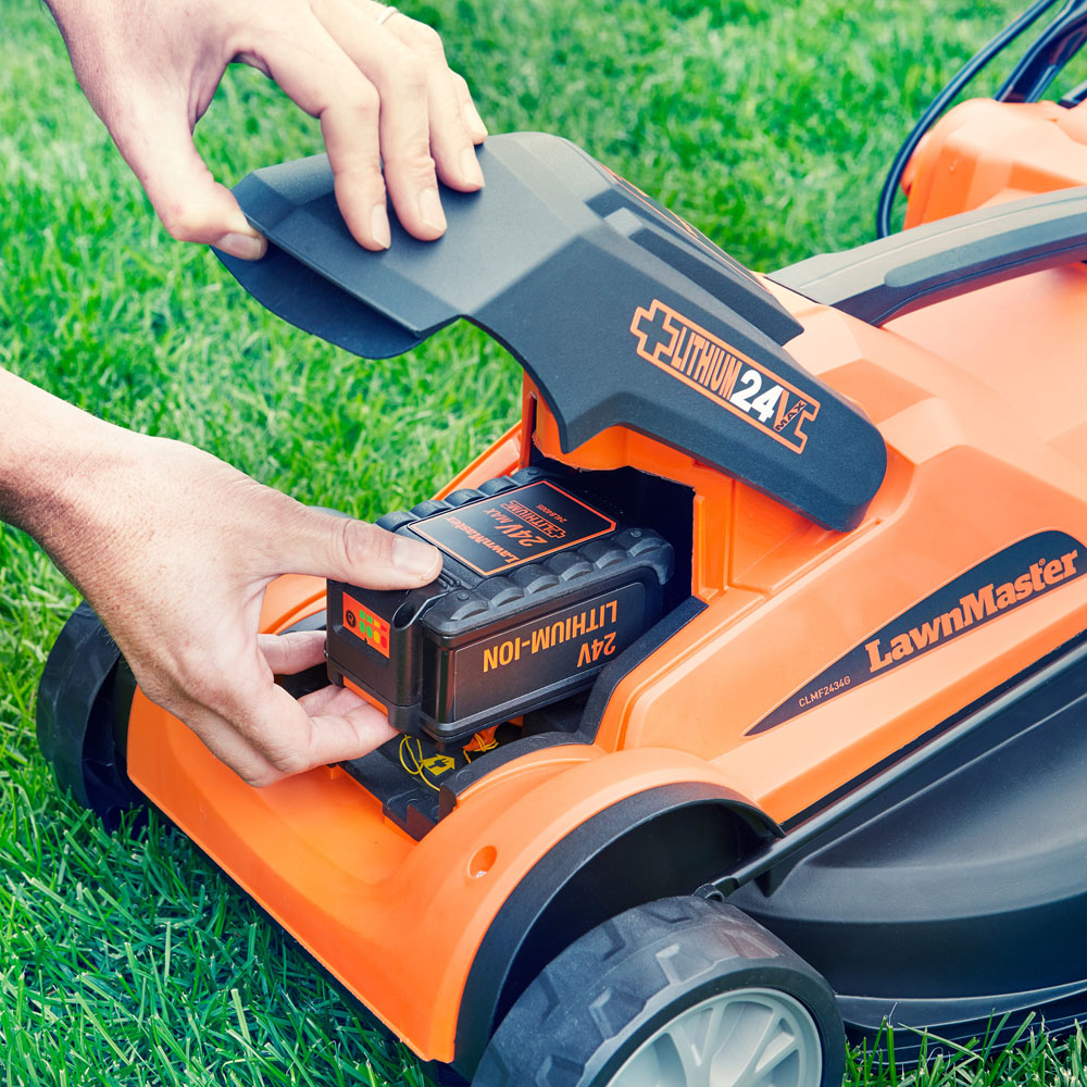 LawnMaster MX 24V 34cm Cordless Lawnmower with Battery Image 4