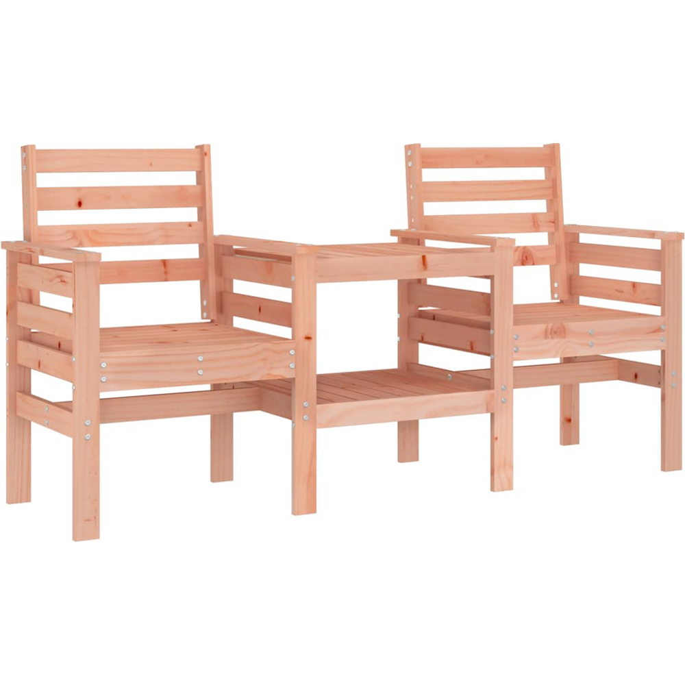 vidaXL 2 Seater Natural Solid Douglas Wood Slatted Garden Companion Seat Image 4