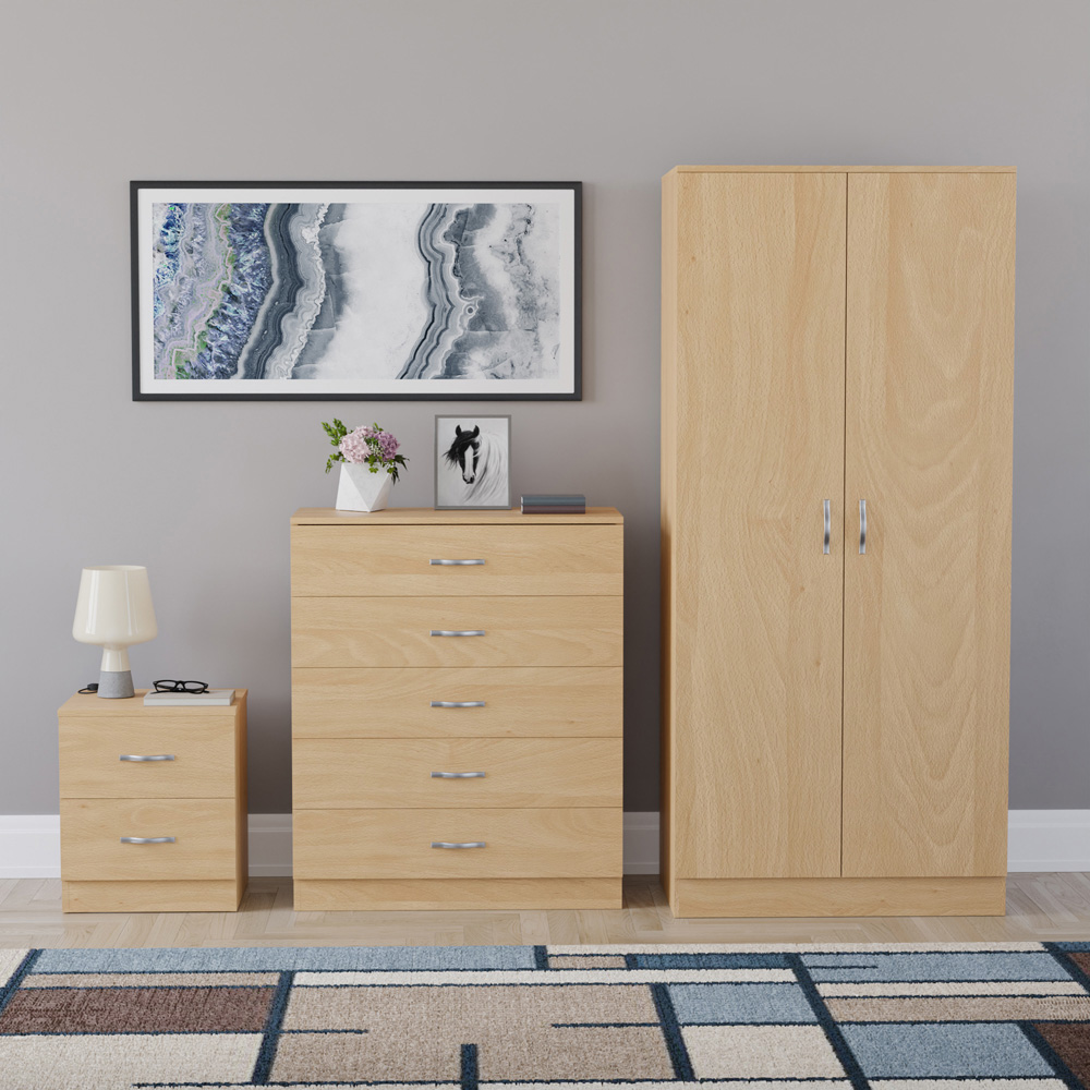 VIDA DESIGNS Riano Pine 3 Piece Bedroom Furniture Set Image 2