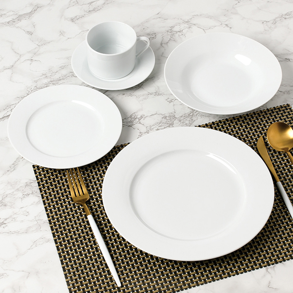 Waterside White Rim 20 Piece Dinner Set Image 4