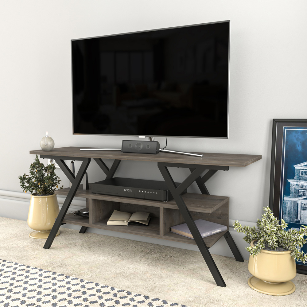 Decorotika Minerva 4 Shelf Black Wenge TV Stand for 55 inch TV Image 5